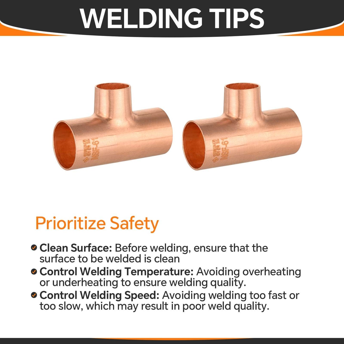 30 Pcs 1" x 1" x 1/2" Copper Reducing Tee at Wholesale Price