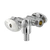 10 Pcs 1/2" PEX Crimp x 3/8" OD Compr. x 3/8" OD Compr. Dual Stop Valve, 1/4 Turn (Lead Free) Plumbingsell
