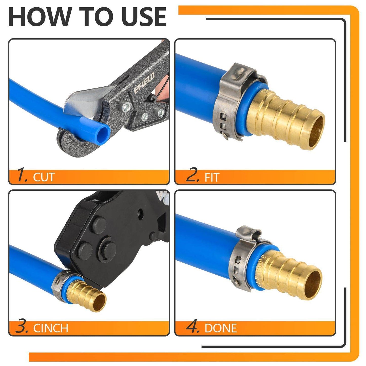 EFIELD PEX Ratchet w/Holster, PEX Clamp Pinch Tool