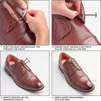 Brown No Tie Elastic Silicone Dress Shoe Laces The Original Stretchlace