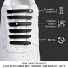 Black Stretchy Tieless Silicone Elastic Shoelaces | 20 Straps The Original Stretchlace