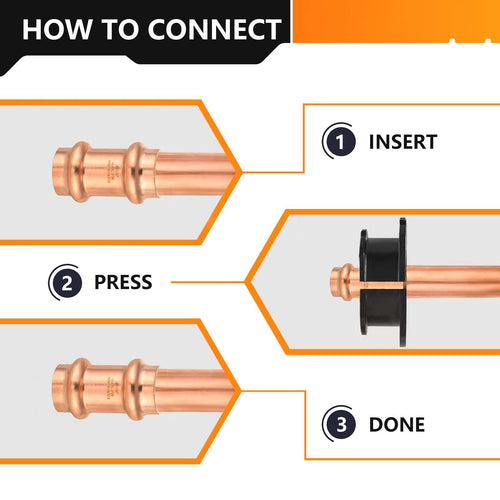 Pro 10 Pack 1/2" Press Copper Tee