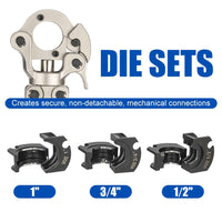 EFIELD Press Crimping Tool, with 1/2" 3/4" 1" Jaw For Propress Copper ittings And Copper Tube Connectionith 360 Degrees Rotating Head Plumbingsell