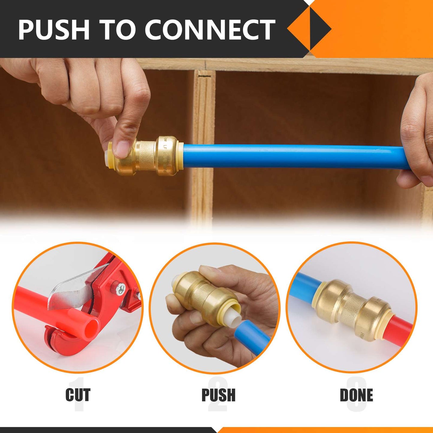Pro 10-Pack 1/2" Push Fit Elbows