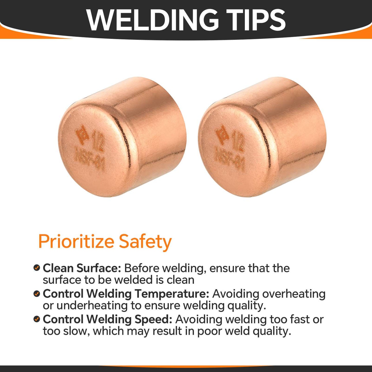 30 Pcs 1/2" Solder Copper Pipe End Cap (Plug) at Wholesale Price