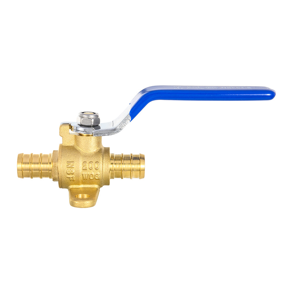 10 Pcs 1/2" PEX Crimp Drop Ear Ball Valve, Blue (Lead Free)