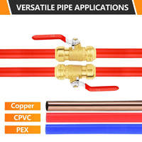 1/2" Push Fit Ball Valve, Red (Lead Free) Plumbingsell