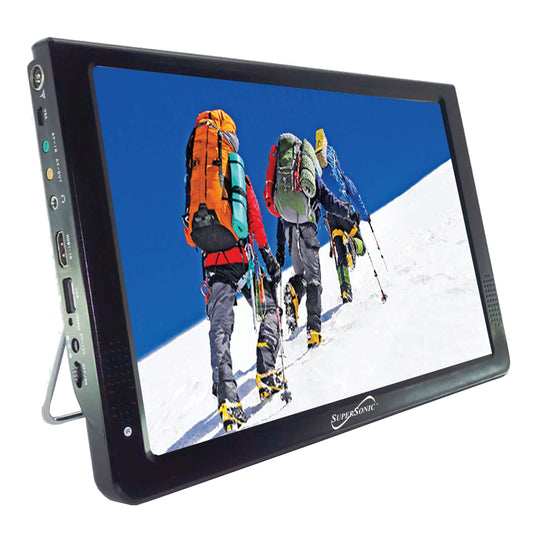 Supersonic 12" Portable Digital LED TV with USB & SD Inputs, 12 Volt AC/DC Compatible for RVs (12-inch) (SC-2812)