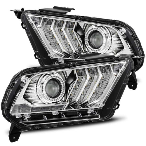 AlphaRex 10-12 Ford Mustang PRO-Series Halogen Projector Headlights Chrome OffRoadUSA.com