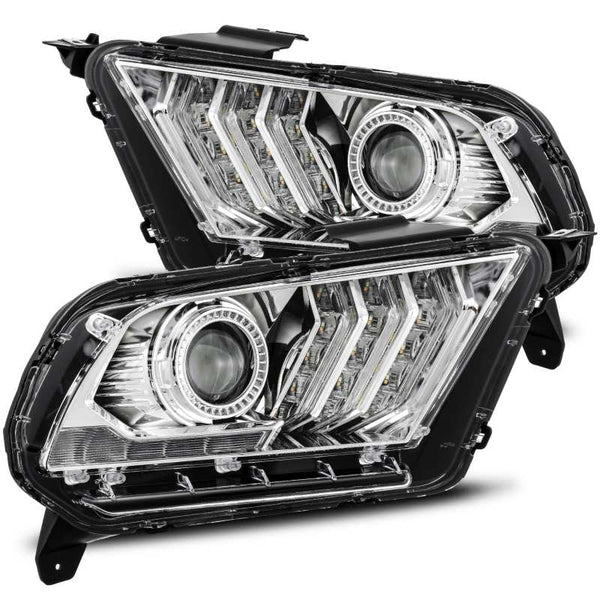 AlphaRex 10-12 Ford Mustang LUXX-Series LED Projector Headlights Chrome OffRoadUSA.com