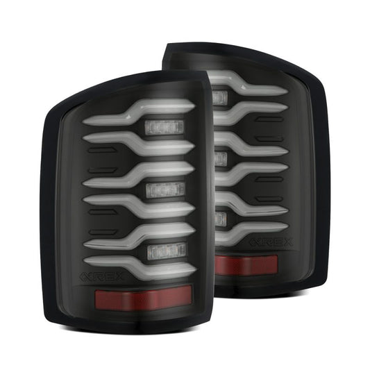 AlphaRex 2014-18 GMC Sierra 1500/2500HD/3500HD LUXX-Series LED Tail Lights Black