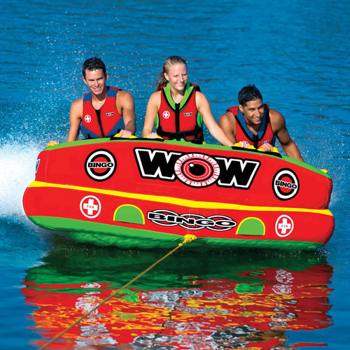 WOW Sports Bingo 1-3 Person Towable Water Tube For Pool and Lake (14-1070) Jupiter Gear