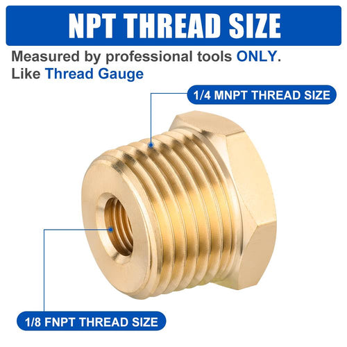 1/4" MNPT x 1/8" FNPT Brass Reducing Connector