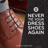 Black No Tie Elastic Silicone Dress Shoe Laces The Original Stretchlace