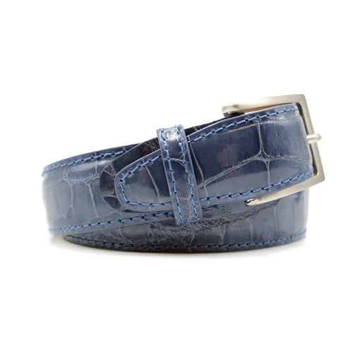 Zelli Italia Zelli Italia 70-100-DNM ALLIGATOR Belt, Denim