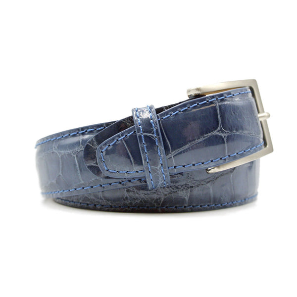 Zelli Italia Zelli Italia 70-100-DNM ALLIGATOR Belt, Denim