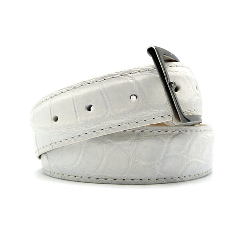 Zelli Italia Zelli Italia 70-100-WHT ALLIGATOR Belt, White