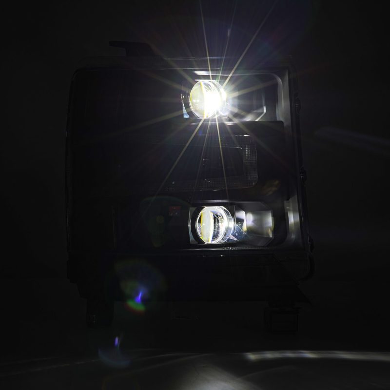 AlphaRex 16-18 Chevrolet Silverado 1500 LUXX-Series LED Projector Headlights Black