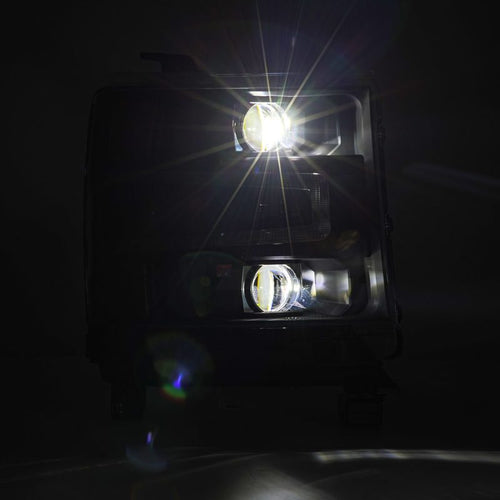 AlphaRex 16-18 Chevrolet Silverado 1500 LUXX-Series LED Projector Headlights Black OffRoadUSA.com