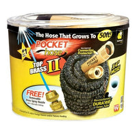 As Seen on Tv Pocket Hose Top Brass Bullet II Retractable Kink Free Garden Hose, 50ft EasyOptionXY LLC