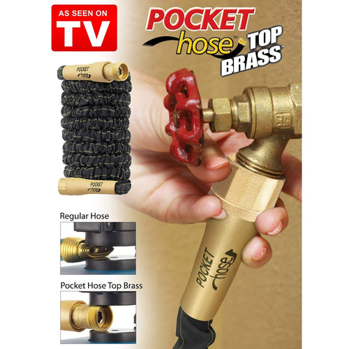 As Seen on TV Pocket Hose Top Brass, 50 feet EasyOptionXY LLC