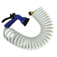 Whitecap P-0440 Coiled Hose with Adjustable Nozzle - 15', White EasyOptionXY LLC