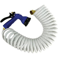 Whitecap P-0440 Coiled Hose with Adjustable Nozzle - 15', White EasyOptionXY LLC