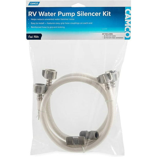 Camco Camper/RV Water Pump Silencer Kit | Features 2 Reinforced Hoses & Reduces Noise and Vibration | Drinking Water Safe (20105) EasyOptionXY LLC