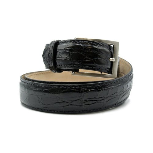 Zelli Italia Zelli Italia 71-155-BLK CAIMAN CROCODILE Belt, Black
