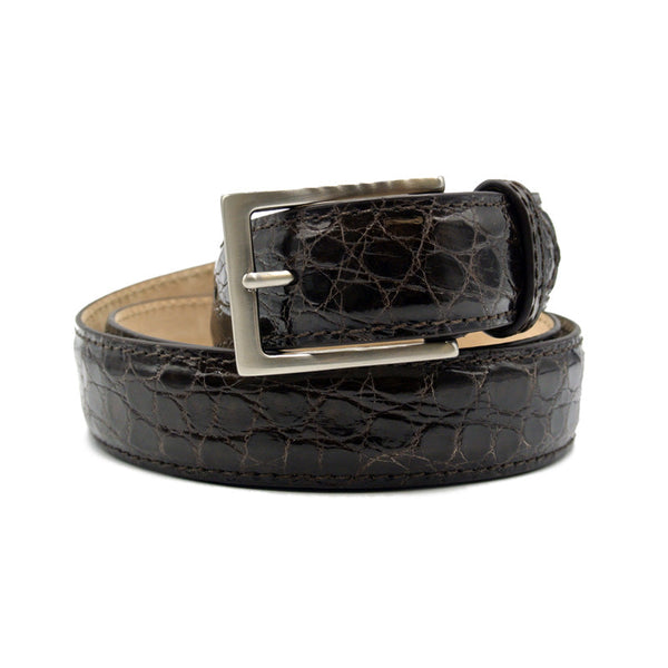 Zelli Italia Zelli Italia 71-155-NIC CAIMAN CROCODILE Belt, Nicotine