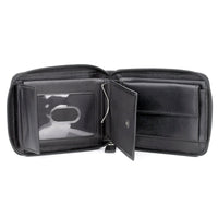Dopp Men's Regatta Zip-Around Billfold with Zip Bill Compartment Leather, Black EasyOptionXY LLC