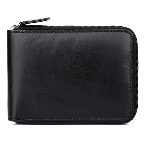 Dopp Men's Regatta Zip-Around Billfold with Zip Bill Compartment Leather, Black EasyOptionXY LLC