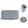XOXO Women's Powder Blue Vegan Leather Quilted Single Zip Wallet Clutch withWristlet EasyOptionXY LLC