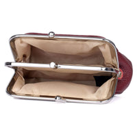 Julia Buxton Women's Hudson Pik-Me-Up Triple Frame Leather, Red EasyOptionXY LLC