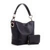 MKF Collection Wandy Soft Vegan Leather Women's Hobo Bag & Wallet Set by Mia K. - (Color Black) EasyOptionXY LLC