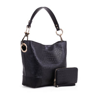 MKF Collection Wandy Soft Vegan Leather Women's Hobo Bag & Wallet Set by Mia K. - (Color Black) EasyOptionXY LLC