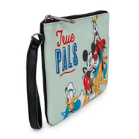 Buckle-Down Women's Disney Wallet, Single Pocket Wristlet, Disney Mickey and Friends Fab Four True Pals Group Pose Sage, Vegan Leather EasyOptionXY LLC