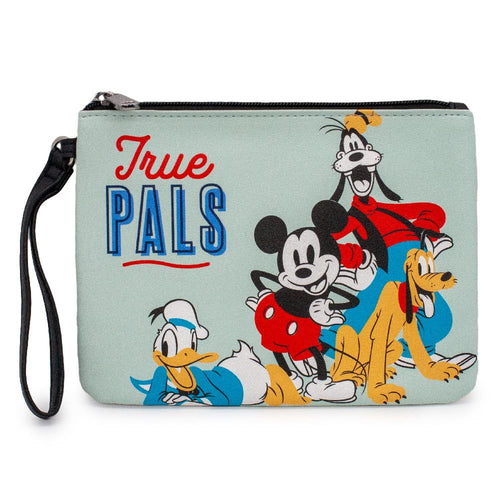 Buckle-Down Women's Disney Wallet, Single Pocket Wristlet, Disney Mickey and Friends Fab Four True Pals Group Pose Sage, Vegan Leather EasyOptionXY LLC