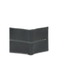 47 Maple Men's Center Stitch Design Genine Black Leather RFID Verticle Bifold Wallet in Tin Box EasyOptionXY LLC