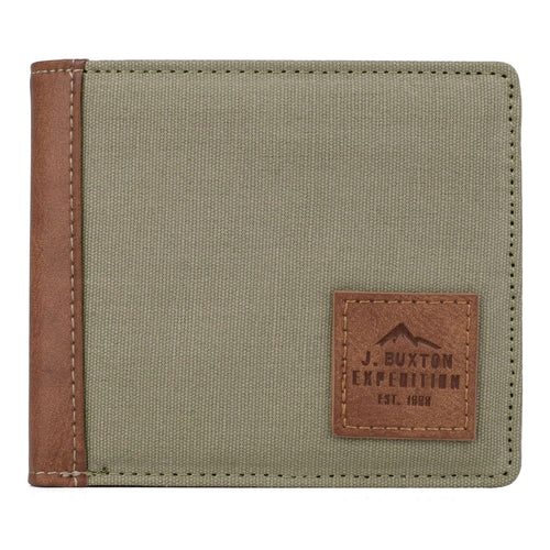 J. Buxton Men's Expedition II Huntington Gear RFID Slimfold Canvas, Olive EasyOptionXY LLC