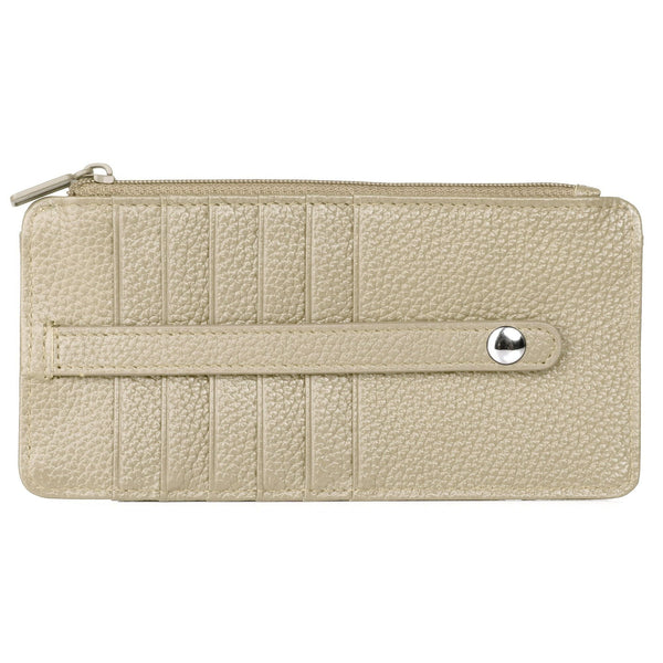 Julia Buxton Women's Hudson Pik-Me-Up Thin Card Holder Leather, White Pepper EasyOptionXY LLC