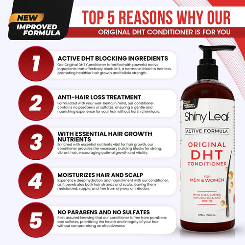 Shiny Leaf DHT Pro Conditioner and DHT Original Conditioner Bundle