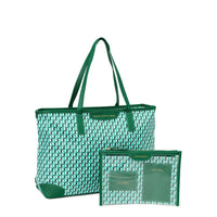 Time and Tru Women's Sustainable Signature Tote and Pouch Set, 2-Piece Mint Chip EasyOptionXY LLC
