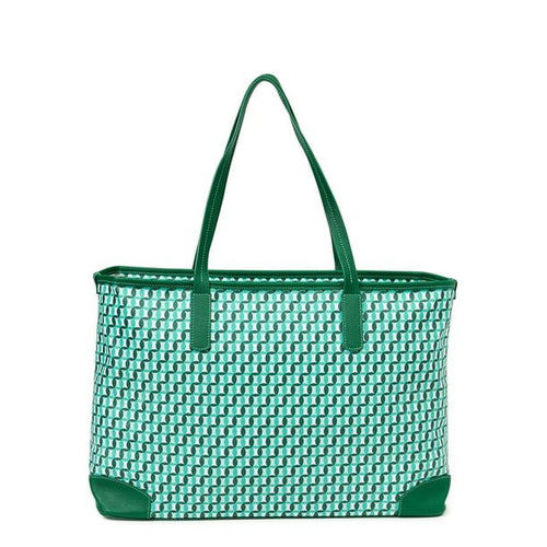 Time and Tru Women's Sustainable Signature Tote and Pouch Set, 2-Piece Mint Chip EasyOptionXY LLC