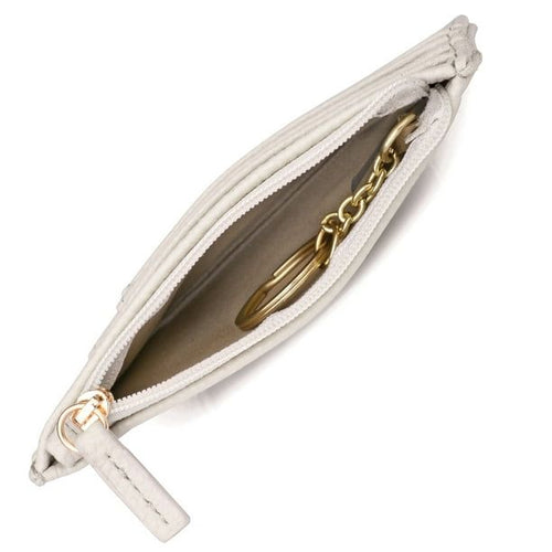 Julia Buxton Women's Pebble RFID Pik-Me-Up Slot Coin Pouch, White Pepper EasyOptionXY LLC