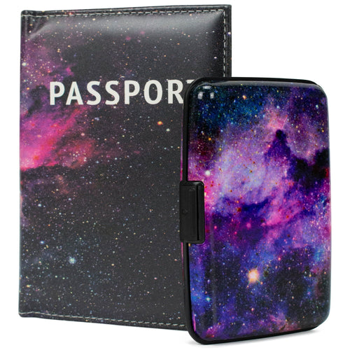 Miami CarryOn RFID Protected Wallet and Passport Cover Set (The Galaxy) EasyOptionXY LLC