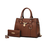 MKF Collection Christine Vegan Leather Women's Satchel Bag with wallet by Mia K ¨C 2 pieces (Color Cognac) EasyOptionXY LLC