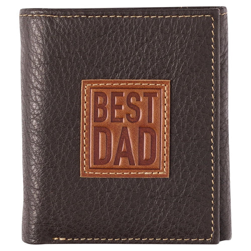 Christian Art Gifts Genuine Leather RFID Bifold Wallet for Men | Best Dad Ever EasyOptionXY LLC