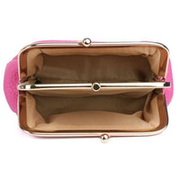 Julia Buxton Women's Pebble Vegan Leather Triple Frame, Fuchsia EasyOptionXY LLC