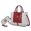 MKF Collection Yuliana Circular Print Satchel Handbag with Wallet by Mia K - 2 pieces (Color Red) EasyOptionXY LLC